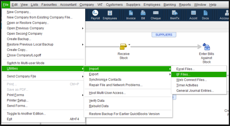 Importing IIF Files