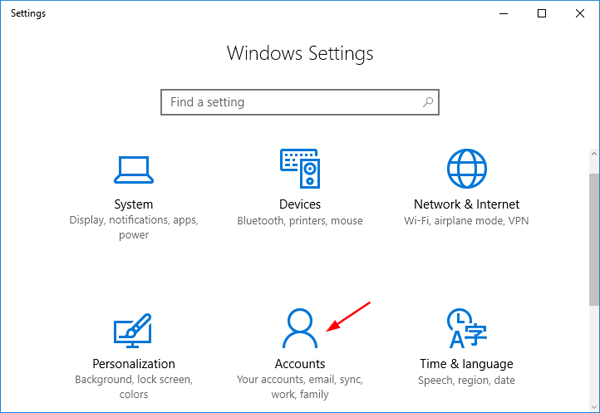 Modify your Windows Account Settings