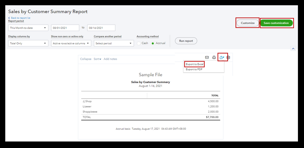 Undertake the export of reports and lists