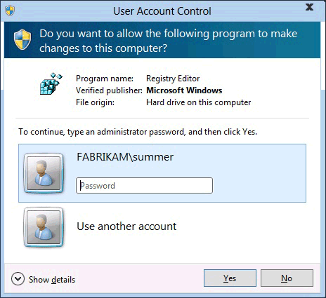 Windows user account control