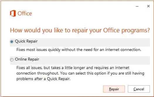 Repair MS Office