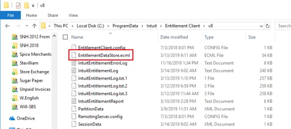 Restore the EntitlementDataStore.ecml file