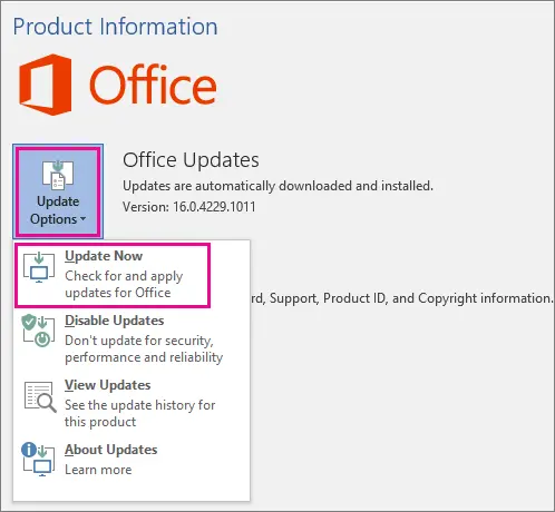 latest updates for your MS Office