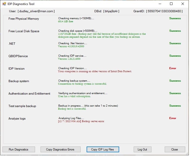 IDP Diagnostics Tool