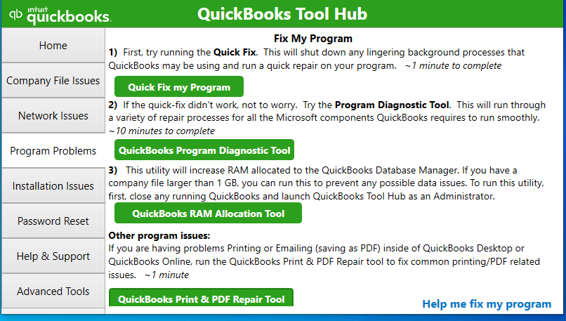 Tool Hub Program Problems