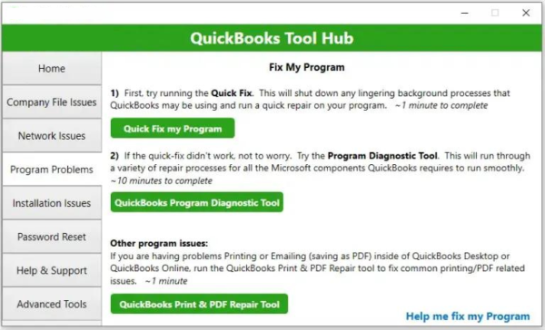 QuickBooks Program Diagnostic Tool