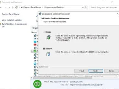 Remove QuickBooks from the PC