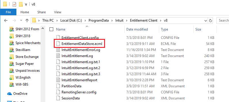  QuickBooks EntitlementDataStore.ecml File