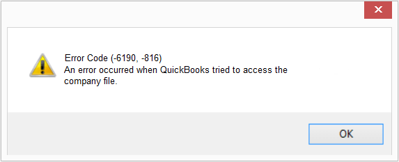 QuickBooks Error Code 6190 and 816