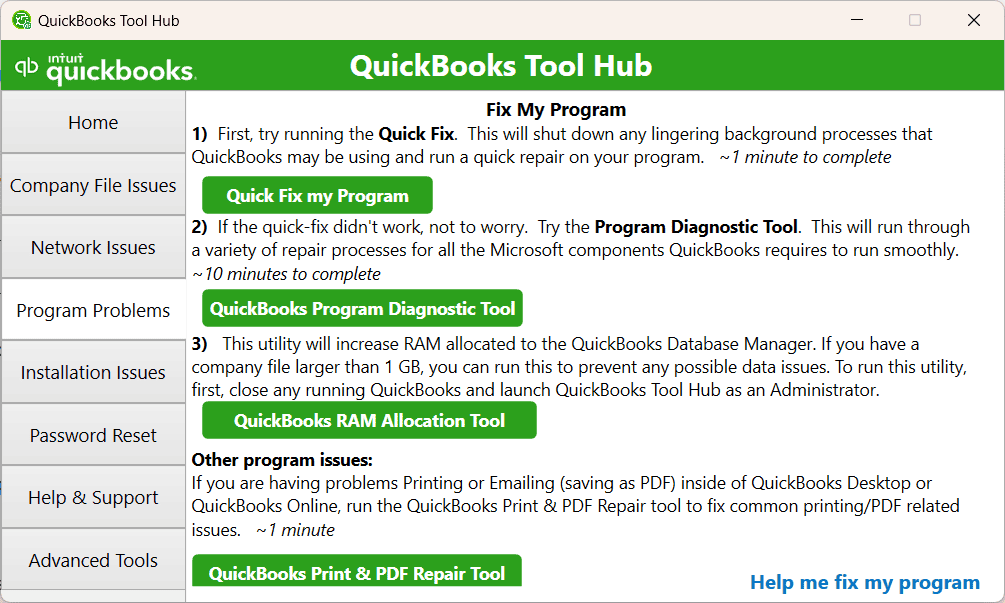 Quick Fix My Program