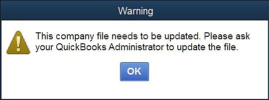 Company File Needs to be Update Error