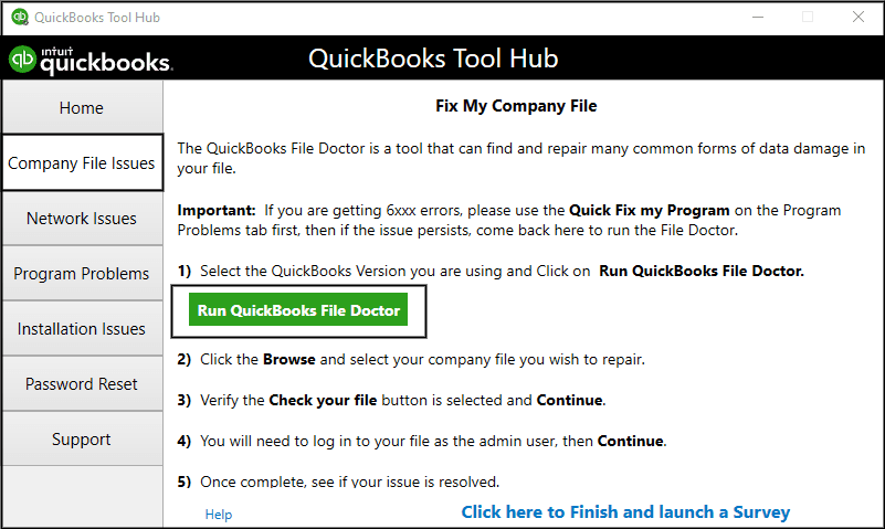 QuickBooks File Doctor Utility