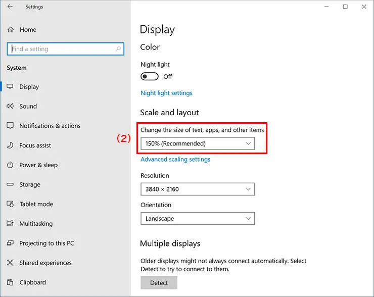 DPI Scaling Settings