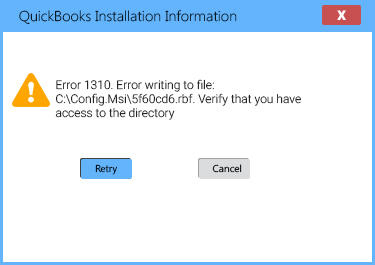 Error 1310 QuickBooks Desktop