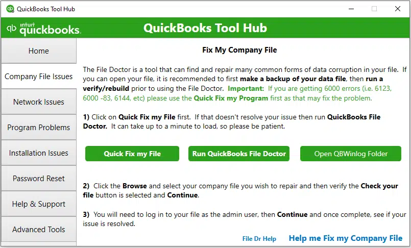 QuickBooks tool hub