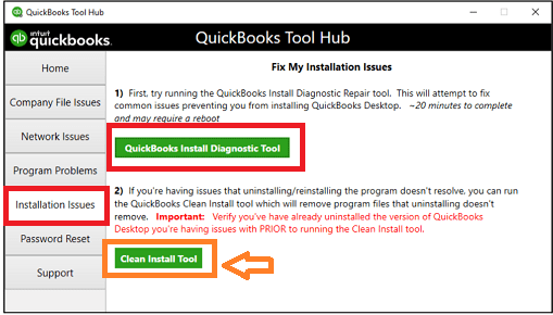 QuickBooks clean install tool