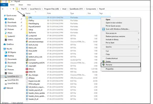 Rename the CPS Folder
