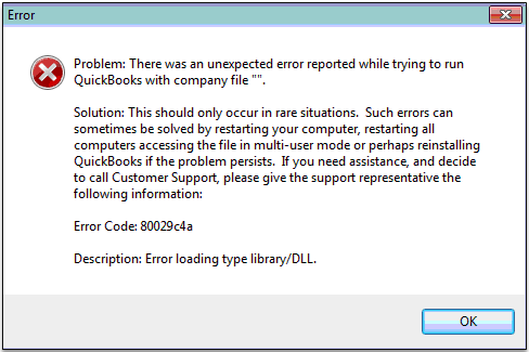 QuickBooks Unexpected Error