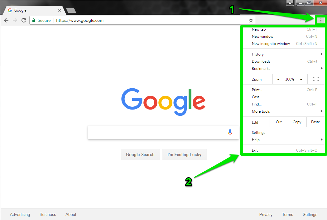 click the Menu button