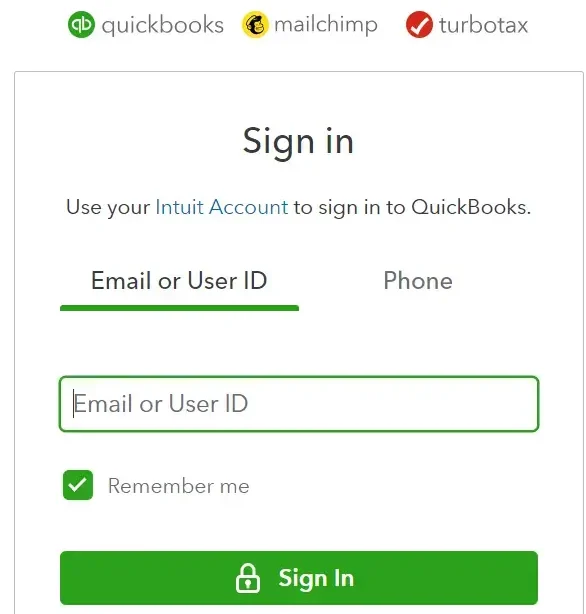 sign in to your QuickBooks account