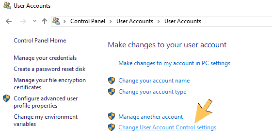 Change User Account Control Settings