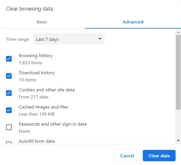Delete Browsing Data