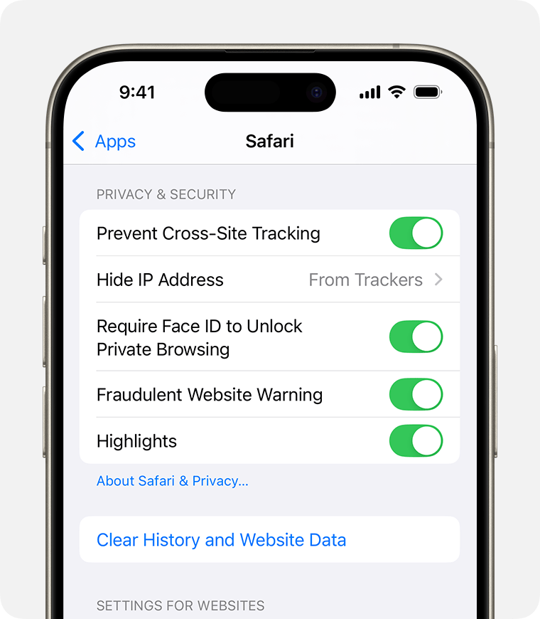 Apps followed by Safari