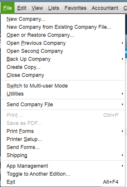 open File Menu