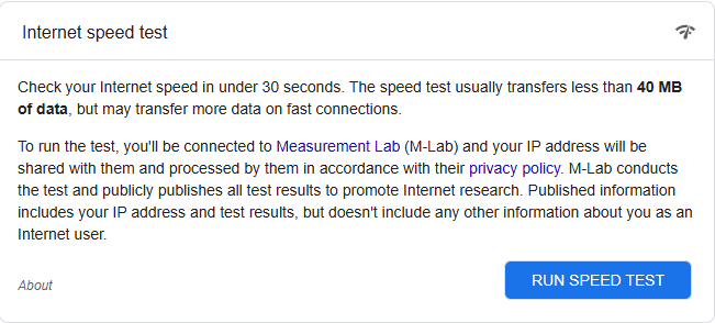 RUN SPEED TEST