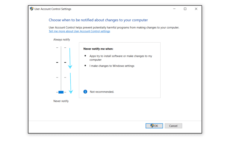 User Account Control Settings