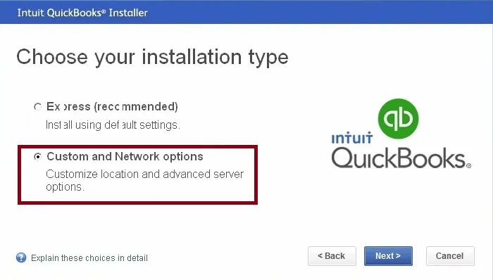 Custom and Network Options