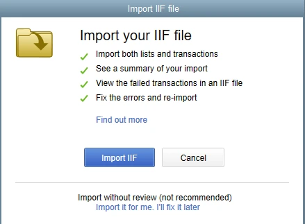 Import IIF File