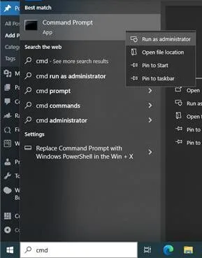Select Run as Administrator