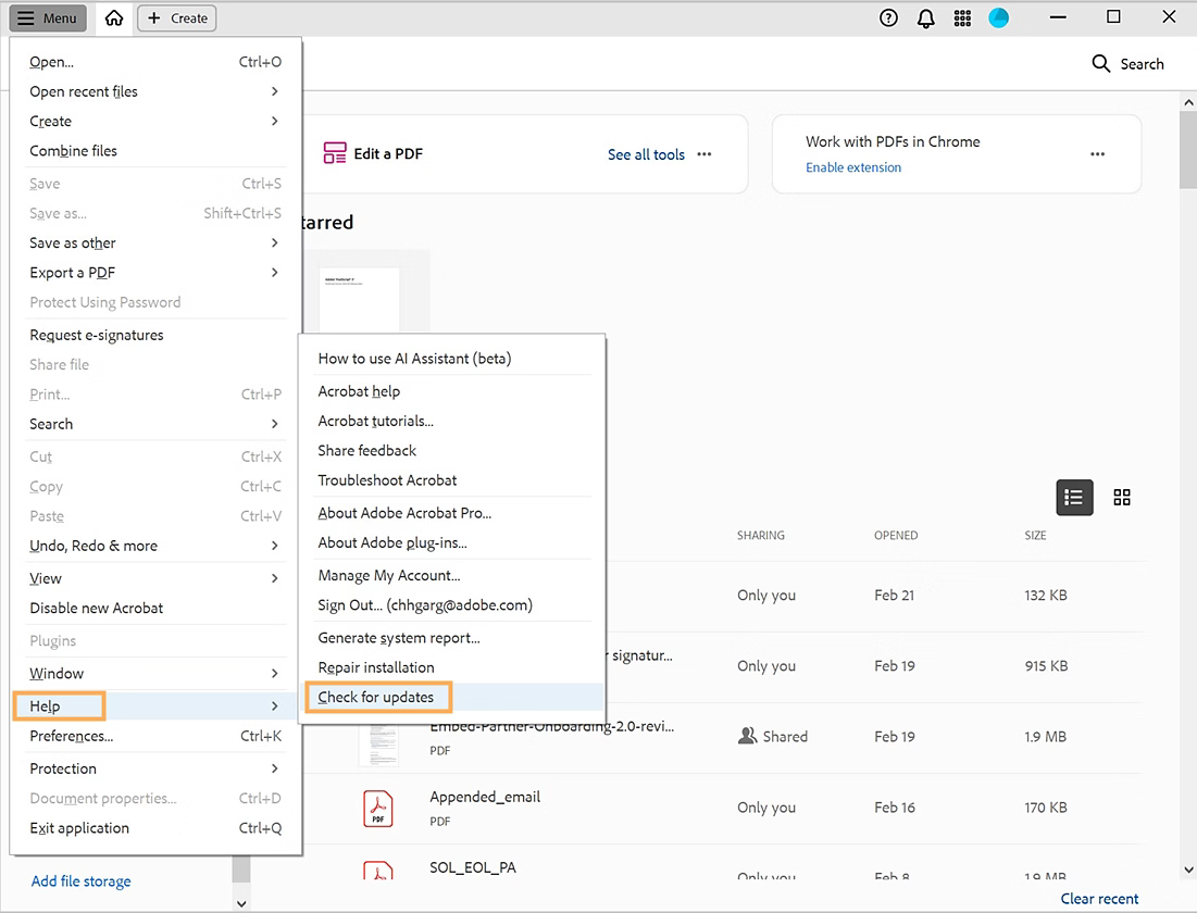 Update the Adobe Acrobat Reader