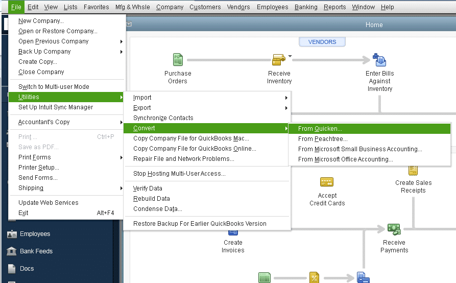 conversion utility in QuickBooks